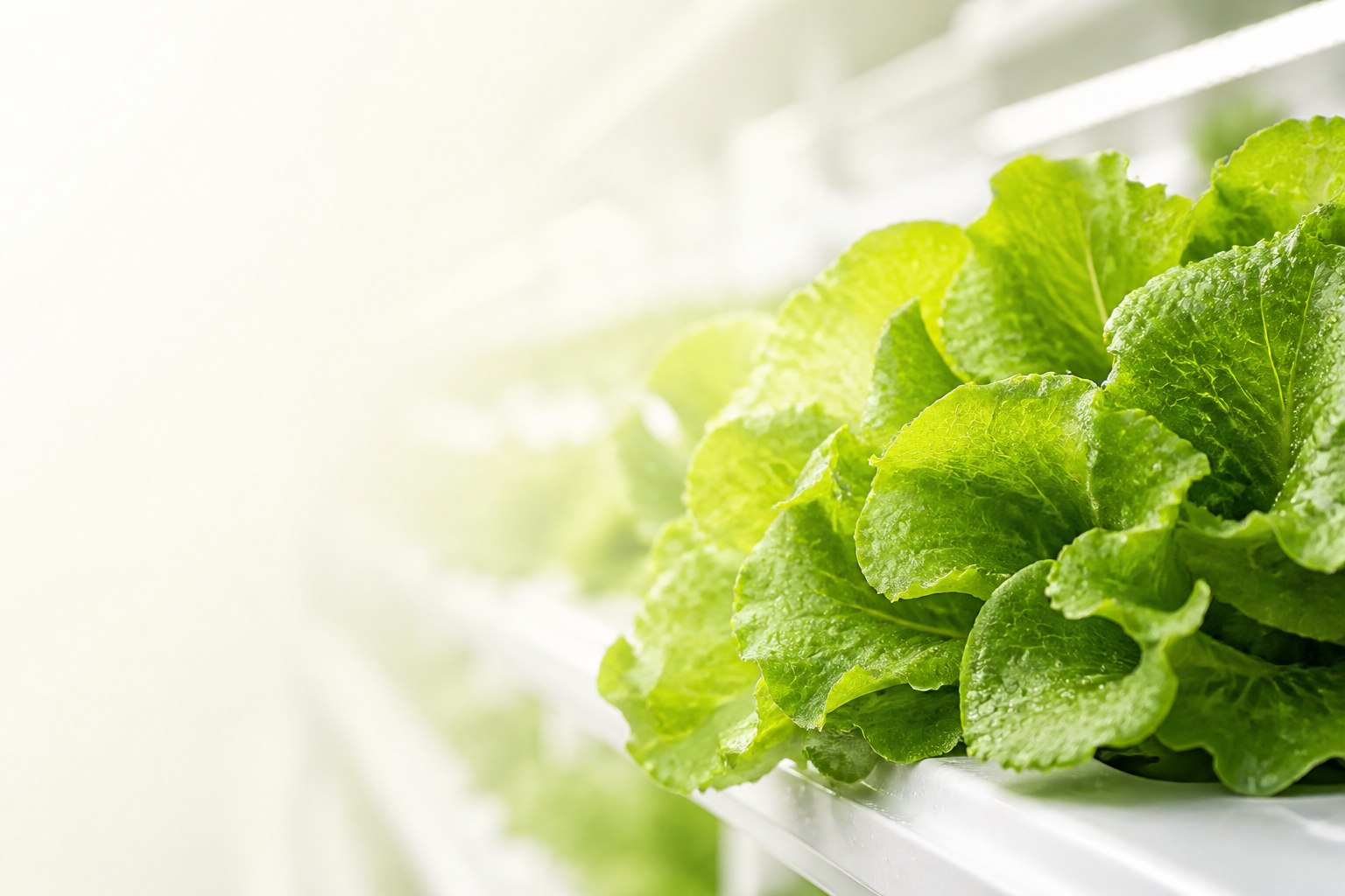 Fresh greens grown inside GREEN4 controlled farm